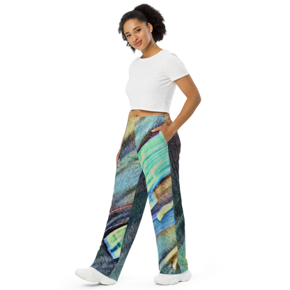 Unisex wide-leg pants 'Bright Lights in Saigon 3/7' artist-authorised edition of original artwork by Enmempin N. Midelobo