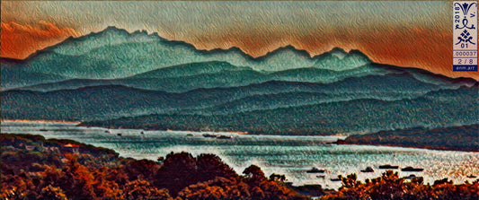 Folding Postcard B6 Original Art 'Misty River Mystery 2/8' by Enmempin N. Midelobo