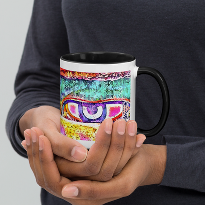 Ceramic Mug with Color Inside 'Just Seeing 1/5' artist-authorised edition of original artwork by Enmempin N. Midelobo