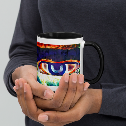 Ceramic Mug with Color Inside 'Just Seeing 3/5' artist-authorised edition of original artwork by Enmempin N. Midelobo