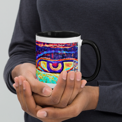 Ceramic Mug with Color Inside 'Just Seeing 5/5' artist-authorised edition of original artwork by Enmempin N. Midelobo