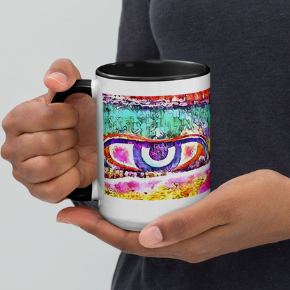 Ceramic Mug with Color Inside 'Just Seeing 1/5' artist-authorised edition of original artwork by Enmempin N. Midelobo