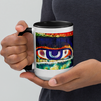 Ceramic Mug with Color Inside 'Just Seeing 3/5' artist-authorised edition of original artwork by Enmempin N. Midelobo