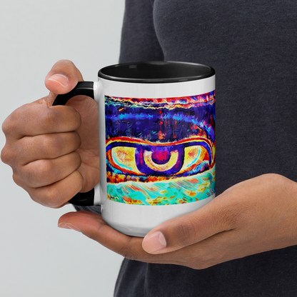 Ceramic Mug with Color Inside 'Just Seeing 5/5' artist-authorised edition of original artwork by Enmempin N. Midelobo