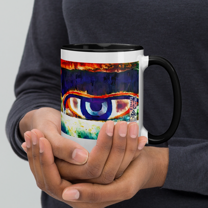 Ceramic Mug with Color Inside 'Just Seeing 3/5' artist-authorised edition of original artwork by Enmempin N. Midelobo