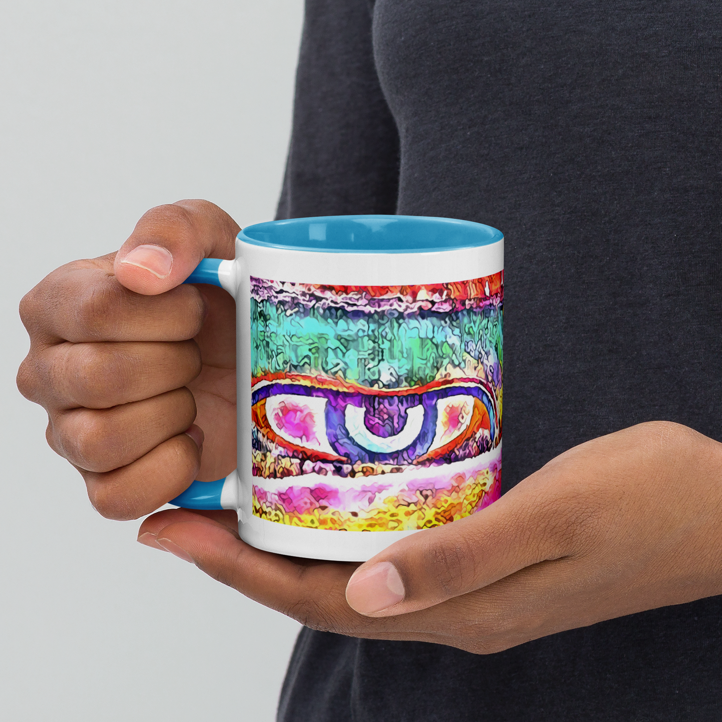 Ceramic Mug with Color Inside 'Just Seeing 1/5' artist-authorised edition of original artwork by Enmempin N. Midelobo
