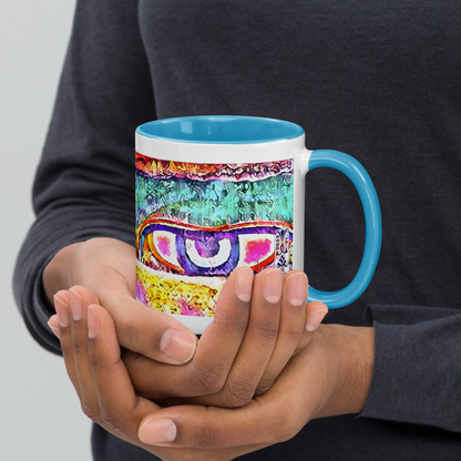 Ceramic Mug with Color Inside 'Just Seeing 1/5' artist-authorised edition of original artwork by Enmempin N. Midelobo