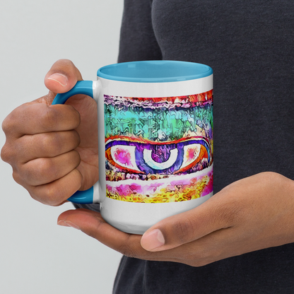 Ceramic Mug with Color Inside 'Just Seeing 1/5' artist-authorised edition of original artwork by Enmempin N. Midelobo