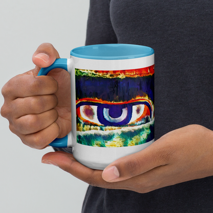 Ceramic Mug with Color Inside 'Just Seeing 3/5' artist-authorised edition of original artwork by Enmempin N. Midelobo