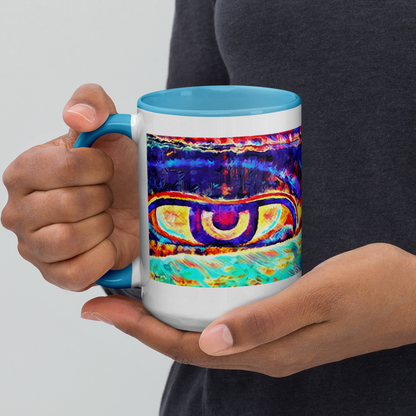 Ceramic Mug with Color Inside 'Just Seeing 5/5' artist-authorised edition of original artwork by Enmempin N. Midelobo