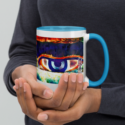 Ceramic Mug with Color Inside 'Just Seeing 3/5' artist-authorised edition of original artwork by Enmempin N. Midelobo