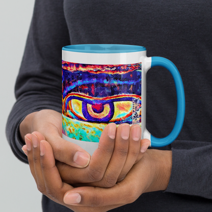 Ceramic Mug with Color Inside 'Just Seeing 5/5' artist-authorised edition of original artwork by Enmempin N. Midelobo