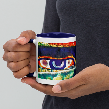 Ceramic Mug with Color Inside 'Just Seeing 3/5' artist-authorised edition of original artwork by Enmempin N. Midelobo