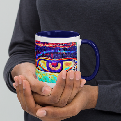 Ceramic Mug with Color Inside 'Just Seeing 5/5' artist-authorised edition of original artwork by Enmempin N. Midelobo