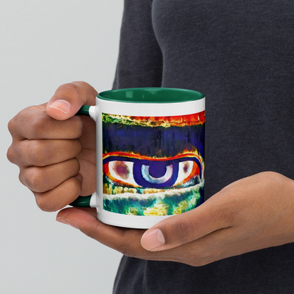 Ceramic Mug with Color Inside 'Just Seeing 3/5' artist-authorised edition of original artwork by Enmempin N. Midelobo