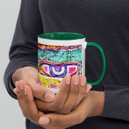 Ceramic Mug with Color Inside 'Just Seeing 1/5' artist-authorised edition of original artwork by Enmempin N. Midelobo