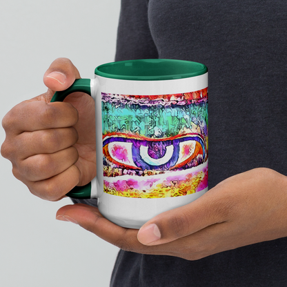 Ceramic Mug with Color Inside 'Just Seeing 1/5' artist-authorised edition of original artwork by Enmempin N. Midelobo