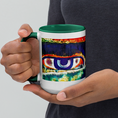 Ceramic Mug with Color Inside 'Just Seeing 3/5' artist-authorised edition of original artwork by Enmempin N. Midelobo