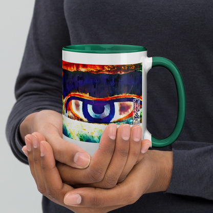 Ceramic Mug with Color Inside 'Just Seeing 3/5' artist-authorised edition of original artwork by Enmempin N. Midelobo