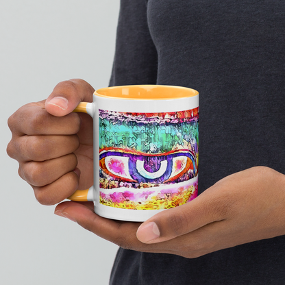 Ceramic Mug with Color Inside 'Just Seeing 1/5' artist-authorised edition of original artwork by Enmempin N. Midelobo