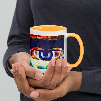 Ceramic Mug with Color Inside 'Just Seeing 3/5' artist-authorised edition of original artwork by Enmempin N. Midelobo