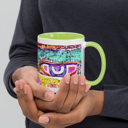 Ceramic Mug with Color Inside 'Just Seeing 1/5' artist-authorised edition of original artwork by Enmempin N. Midelobo