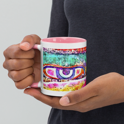 Ceramic Mug with Color Inside 'Just Seeing 1/5' artist-authorised edition of original artwork by Enmempin N. Midelobo