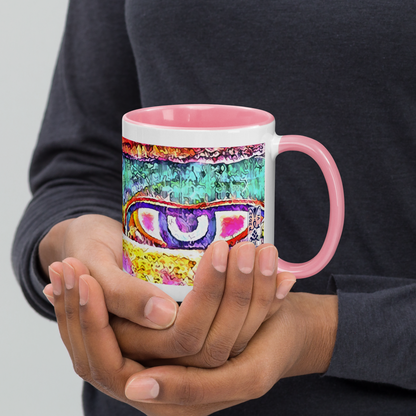 Ceramic Mug with Color Inside 'Just Seeing 1/5' artist-authorised edition of original artwork by Enmempin N. Midelobo