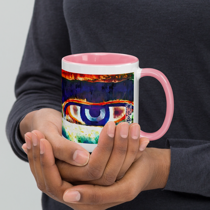 Ceramic Mug with Color Inside 'Just Seeing 3/5' artist-authorised edition of original artwork by Enmempin N. Midelobo