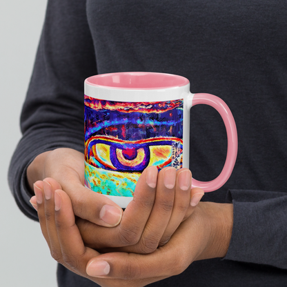 Ceramic Mug with Color Inside 'Just Seeing 5/5' artist-authorised edition of original artwork by Enmempin N. Midelobo