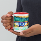 Ceramic Mug with Color Inside 'Just Seeing 2/5' artist-authorised edition of original artwork by Enmempin N. Midelobo