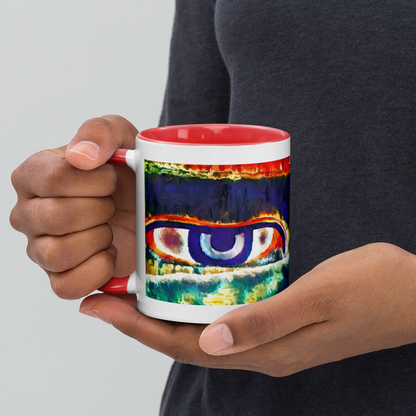 Ceramic Mug with Color Inside 'Just Seeing 3/5' artist-authorised edition of original artwork by Enmempin N. Midelobo