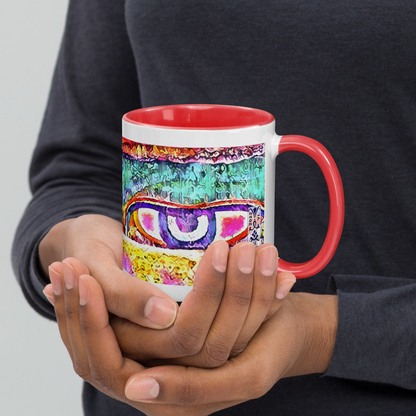 Ceramic Mug with Color Inside 'Just Seeing 1/5' artist-authorised edition of original artwork by Enmempin N. Midelobo