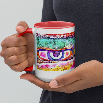 Ceramic Mug with Color Inside 'Just Seeing 1/5' artist-authorised edition of original artwork by Enmempin N. Midelobo