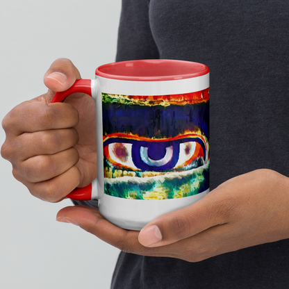 Ceramic Mug with Color Inside 'Just Seeing 3/5' artist-authorised edition of original artwork by Enmempin N. Midelobo