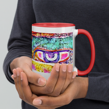 Ceramic Mug with Color Inside 'Just Seeing 1/5' artist-authorised edition of original artwork by Enmempin N. Midelobo