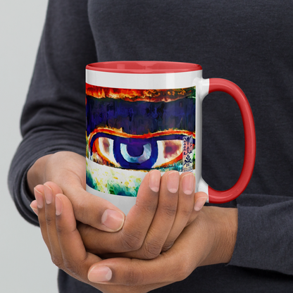 Ceramic Mug with Color Inside 'Just Seeing 3/5' artist-authorised edition of original artwork by Enmempin N. Midelobo