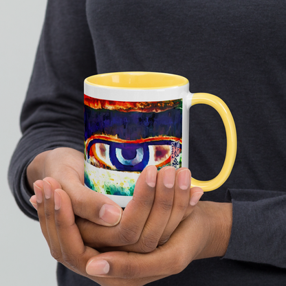 Ceramic Mug with Color Inside 'Just Seeing 3/5' artist-authorised edition of original artwork by Enmempin N. Midelobo