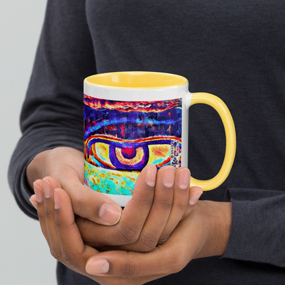 Ceramic Mug with Color Inside 'Just Seeing 5/5' artist-authorised edition of original artwork by Enmempin N. Midelobo