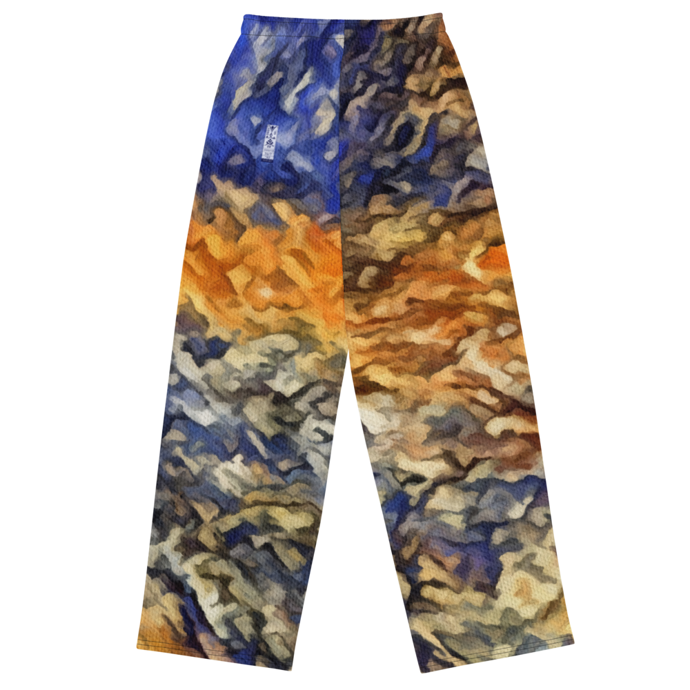 Unisex wide-leg pants 'Be Like The Cloud 3/7' artist-authorised edition of original artwork by Enmempin N. Midelobo