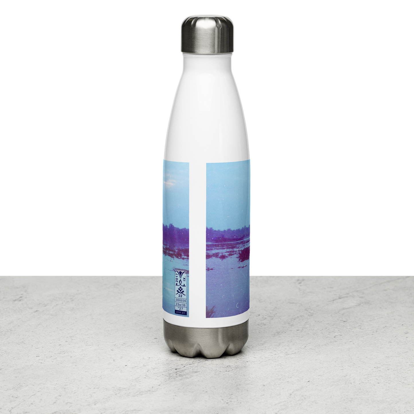 Stainless Steel Water Bottle Perpetual Melody 23/36 artist-authorised edition of original artwork by Enmempin N. Midelobo