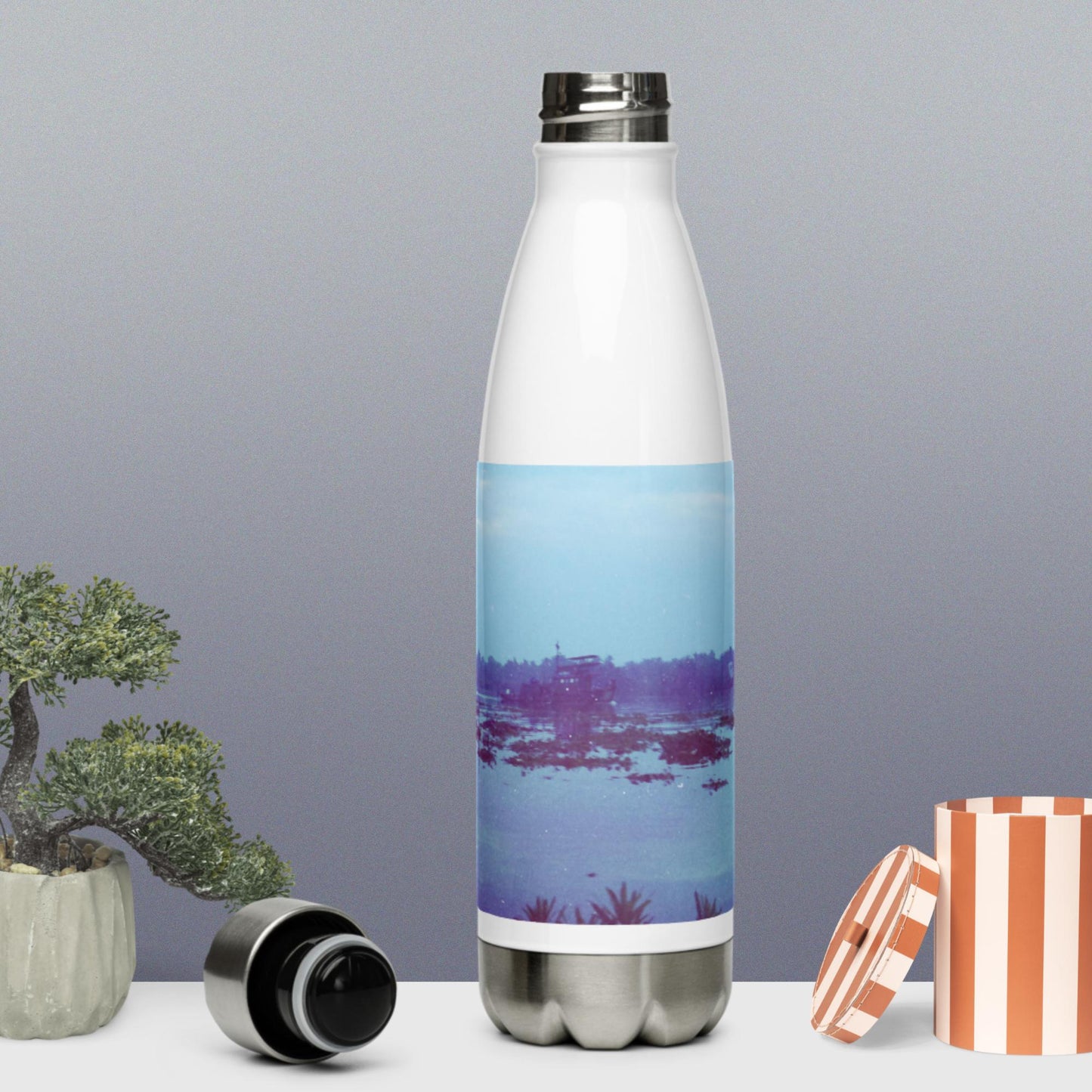 Stainless Steel Water Bottle Perpetual Melody 23/36 artist-authorised edition of original artwork by Enmempin N. Midelobo