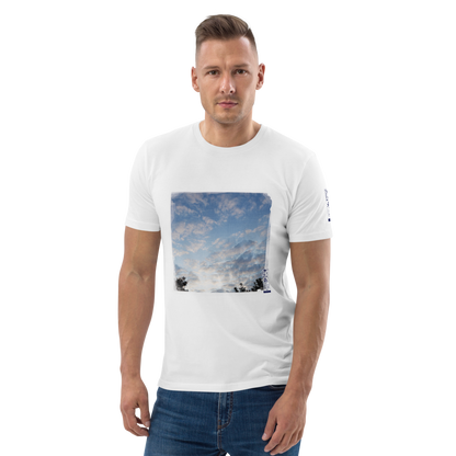 Unisex organic cotton t-shirt 'Fractal Skies 24/28' artist-authorised edition of original artwork by Enmempin N. Midelobo