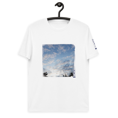 Unisex organic cotton t-shirt 'Fractal Skies 24/28' artist-authorised edition of original artwork by Enmempin N. Midelobo