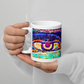 White glossy mug 'Just Seeing 5/5' artist-authorised edition of original art by Enmempin N. Mideolobo