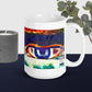 White glossy mug 'Just Seeing 3/5' artist-authorised edition of original art by Enmempin N. Mideolobo